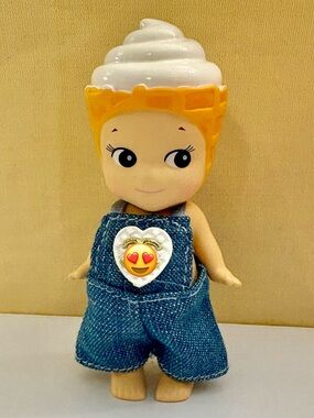 Ice Cream from Sonny Angel Sweets series dressed in classic blue overalls!